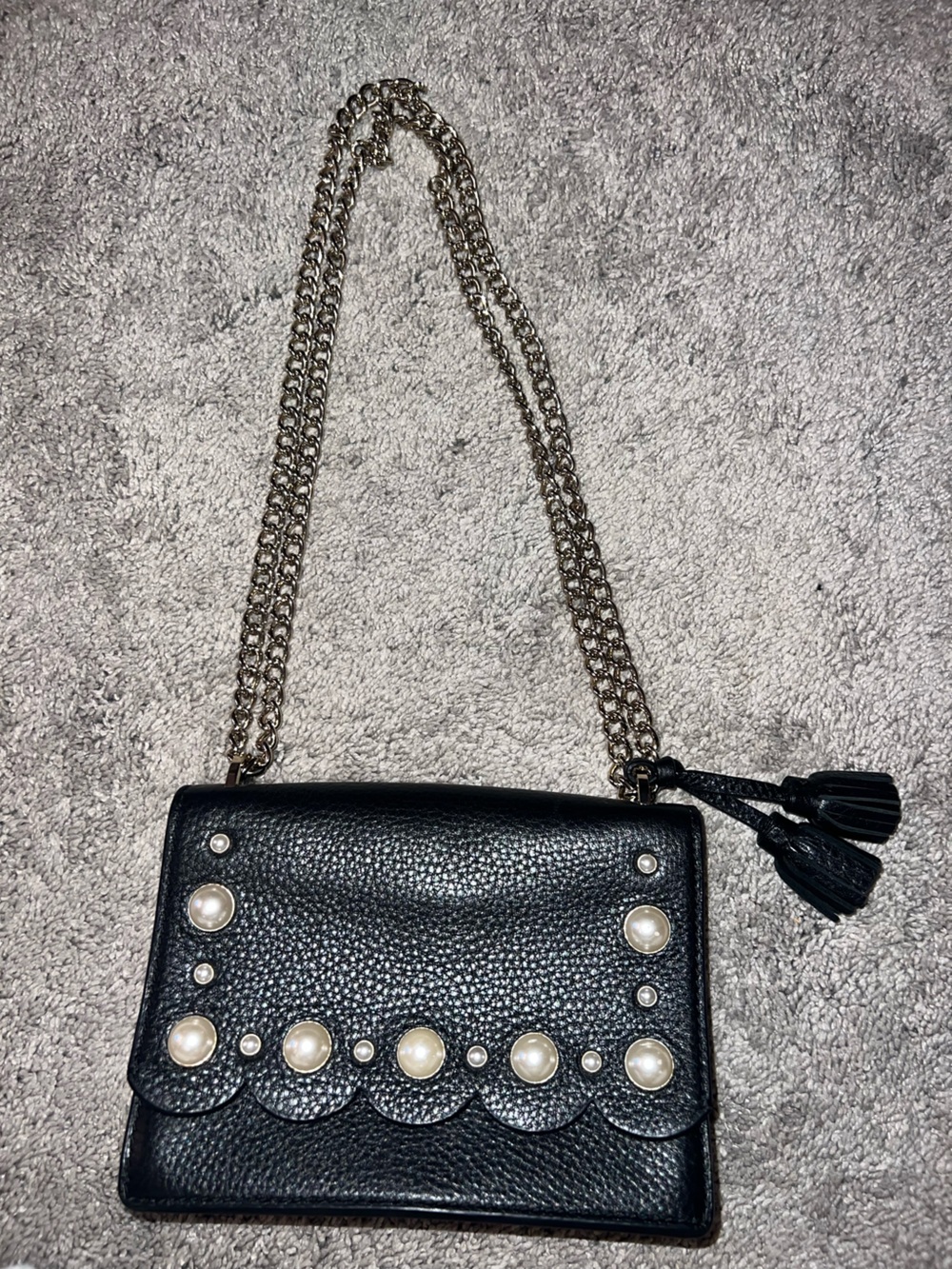 Kate Spade Black Pearl Chain Shoulder Bag